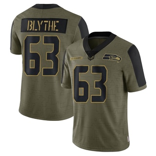 Limited Austin Blythe Men's Seattle Seahawks 2021 Salute To Service Jersey - Olive