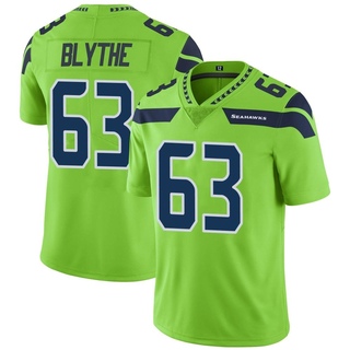 Limited Austin Blythe Men's Seattle Seahawks Color Rush Neon Jersey - Green