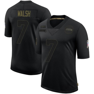 Limited Blair Walsh Men's Seattle Seahawks 2020 Salute To Service Jersey - Black
