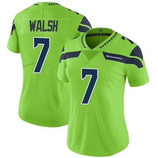 Limited Blair Walsh Women's Seattle Seahawks Color Rush Neon Jersey - Green