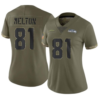 Limited Bo Melton Women's Seattle Seahawks 2022 Salute To Service Jersey - Olive