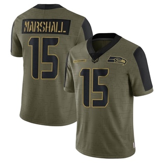 Limited Brandon Marshall Men's Seattle Seahawks 2021 Salute To Service Jersey - Olive