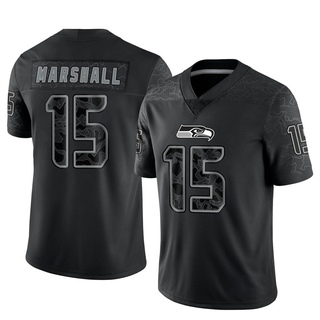 Limited Brandon Marshall Men's Seattle Seahawks Reflective Jersey - Black