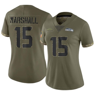 Limited Brandon Marshall Women's Seattle Seahawks 2022 Salute To Service Jersey - Olive
