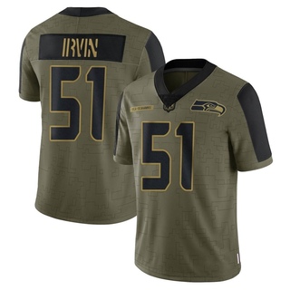 Limited Bruce Irvin Youth Seattle Seahawks 2021 Salute To Service Jersey - Olive