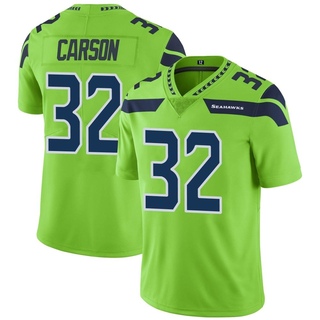 Limited Chris Carson Men's Seattle Seahawks Color Rush Neon Jersey - Green