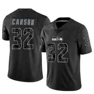 Limited Chris Carson Men's Seattle Seahawks Reflective Jersey - Black
