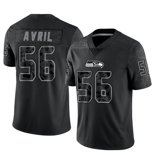 Limited Cliff Avril Men's Seattle Seahawks Reflective Jersey - Black