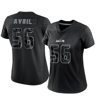 Limited Cliff Avril Women's Seattle Seahawks Reflective Jersey - Black