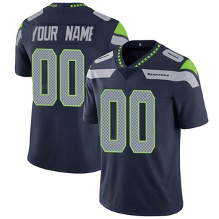 Limited Custom Men's Seattle Seahawks Team Color Vapor Untouchable Jersey - Navy