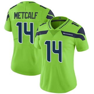 Limited DK Metcalf Women's Seattle Seahawks Color Rush Neon Jersey - Green