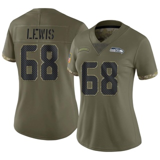 Limited Damien Lewis Women's Seattle Seahawks 2022 Salute To Service Jersey - Olive