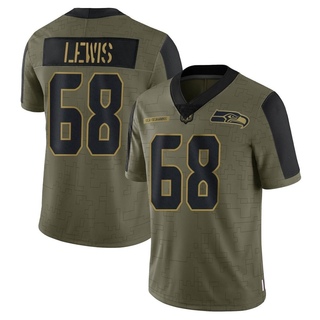 Limited Damien Lewis Youth Seattle Seahawks 2021 Salute To Service Jersey - Olive
