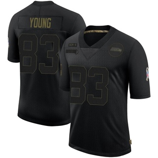 Limited Dareke Young Men's Seattle Seahawks 2020 Salute To Service Jersey - Black