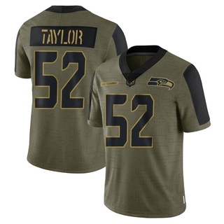 Limited Darrell Taylor Men's Seattle Seahawks 2021 Salute To Service Jersey - Olive