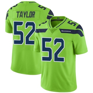 Limited Darrell Taylor Men's Seattle Seahawks Color Rush Neon Jersey - Green