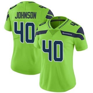 Limited Darryl Johnson Women's Seattle Seahawks Color Rush Neon Jersey - Green