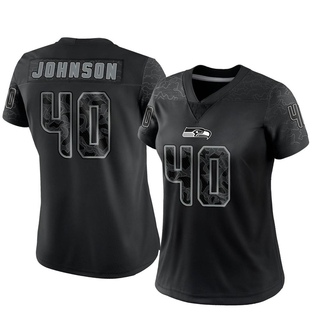 Limited Darryl Johnson Women's Seattle Seahawks Reflective Jersey - Black