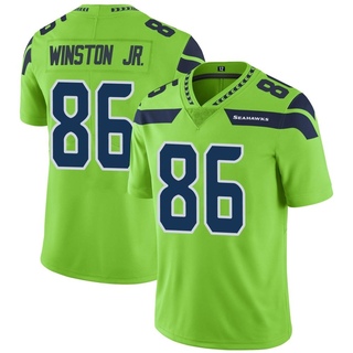 Limited Easop Winston Men's Seattle Seahawks Color Rush Neon Jersey - Green
