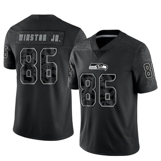 Limited Easop Winston Men's Seattle Seahawks Reflective Jersey - Black