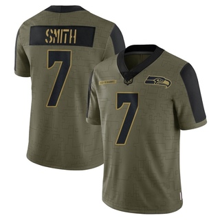 Limited Geno Smith Men's Seattle Seahawks 2021 Salute To Service Jersey - Olive