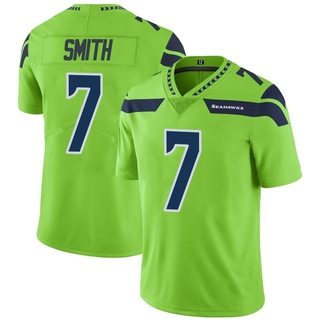Limited Geno Smith Men's Seattle Seahawks Color Rush Neon Jersey - Green
