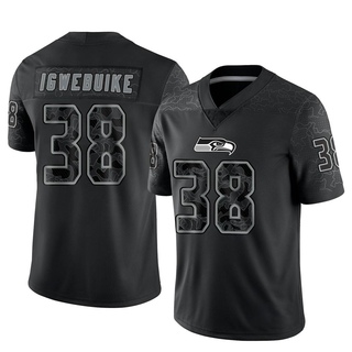 Limited Godwin Igwebuike Men's Seattle Seahawks Reflective Jersey - Black