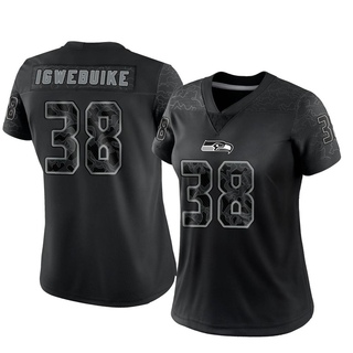 Limited Godwin Igwebuike Women's Seattle Seahawks Reflective Jersey - Black