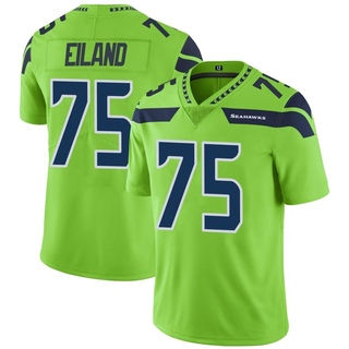 Limited Greg Eiland Men's Seattle Seahawks Color Rush Neon Jersey - Green