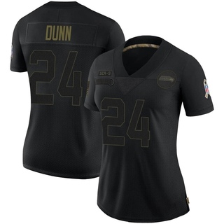 Limited Isaiah Dunn Women's Seattle Seahawks 2020 Salute To Service Jersey - Black
