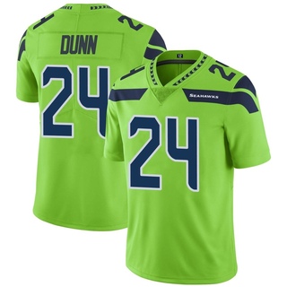 Limited Isaiah Dunn Youth Seattle Seahawks Color Rush Neon Jersey - Green