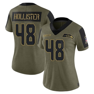 Limited Jacob Hollister Women's Seattle Seahawks 2021 Salute To Service Jersey - Olive