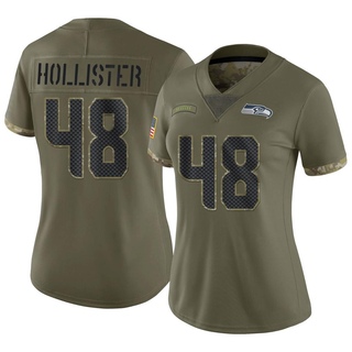 Limited Jacob Hollister Women's Seattle Seahawks 2022 Salute To Service Jersey - Olive