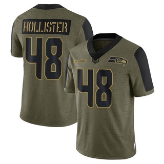 Limited Jacob Hollister Youth Seattle Seahawks 2021 Salute To Service Jersey - Olive