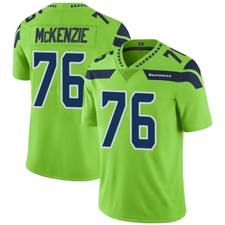 Limited Jalen McKenzie Men's Seattle Seahawks Color Rush Neon Jersey - Green