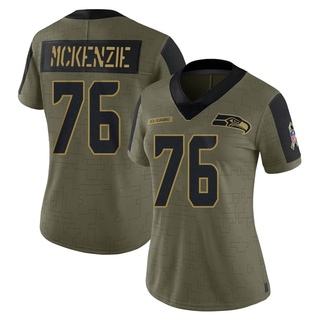 Limited Jalen McKenzie Women's Seattle Seahawks 2021 Salute To Service Jersey - Olive