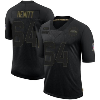 Limited Jarrod Hewitt Men's Seattle Seahawks 2020 Salute To Service Jersey - Black