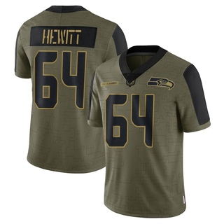Limited Jarrod Hewitt Men's Seattle Seahawks 2021 Salute To Service Jersey - Olive