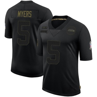 Limited Jason Myers Men's Seattle Seahawks 2020 Salute To Service Jersey - Black