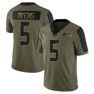 Limited Jason Myers Men's Seattle Seahawks 2021 Salute To Service Jersey - Olive