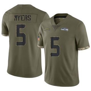 Limited Jason Myers Men's Seattle Seahawks 2022 Salute To Service Jersey - Olive