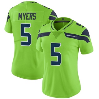 Limited Jason Myers Women's Seattle Seahawks Color Rush Neon Jersey - Green