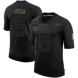 Limited John Ursua Men's Seattle Seahawks 2020 Salute To Service Jersey - Black