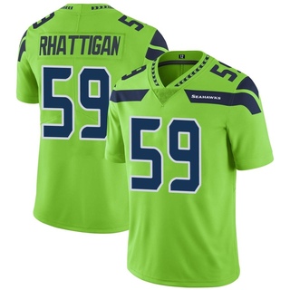 Limited Jon Rhattigan Men's Seattle Seahawks Color Rush Neon Jersey - Green