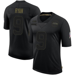 Limited Jon Ryan Men's Seattle Seahawks 2020 Salute To Service Jersey - Black