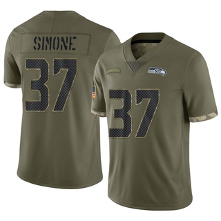 Limited Jordan Simone Men's Seattle Seahawks 2022 Salute To Service Jersey - Olive