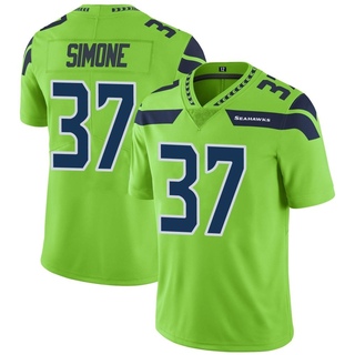 Limited Jordan Simone Men's Seattle Seahawks Color Rush Neon Jersey - Green