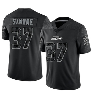 Limited Jordan Simone Men's Seattle Seahawks Reflective Jersey - Black
