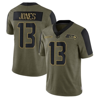 Limited Josh Jones Men's Seattle Seahawks 2021 Salute To Service Jersey - Olive