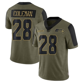 Limited Justin Coleman Men's Seattle Seahawks 2021 Salute To Service Jersey - Olive